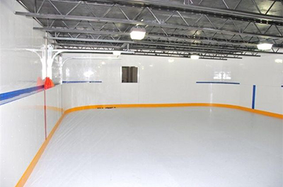 Puckboard used in indoor arena